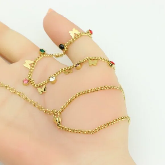 Colorful Charm Yellow Necklace with Gold Plated Chain, XPNL0371 - Picture 5 of 11